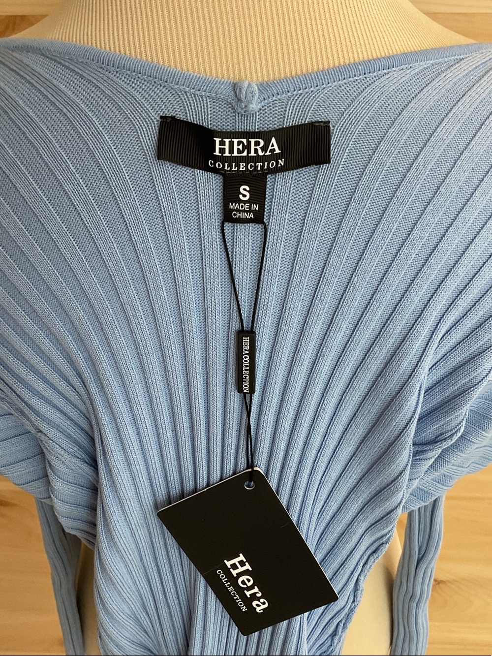 Pinkblush Light Blue Ribbed V-Neck Sweater - Picture 8 of 10